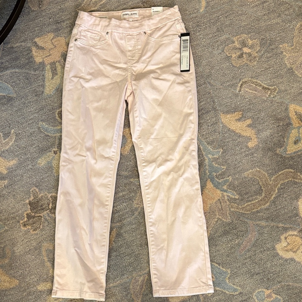 Tribal Women's Straight Leg Jeans in Soft Blush